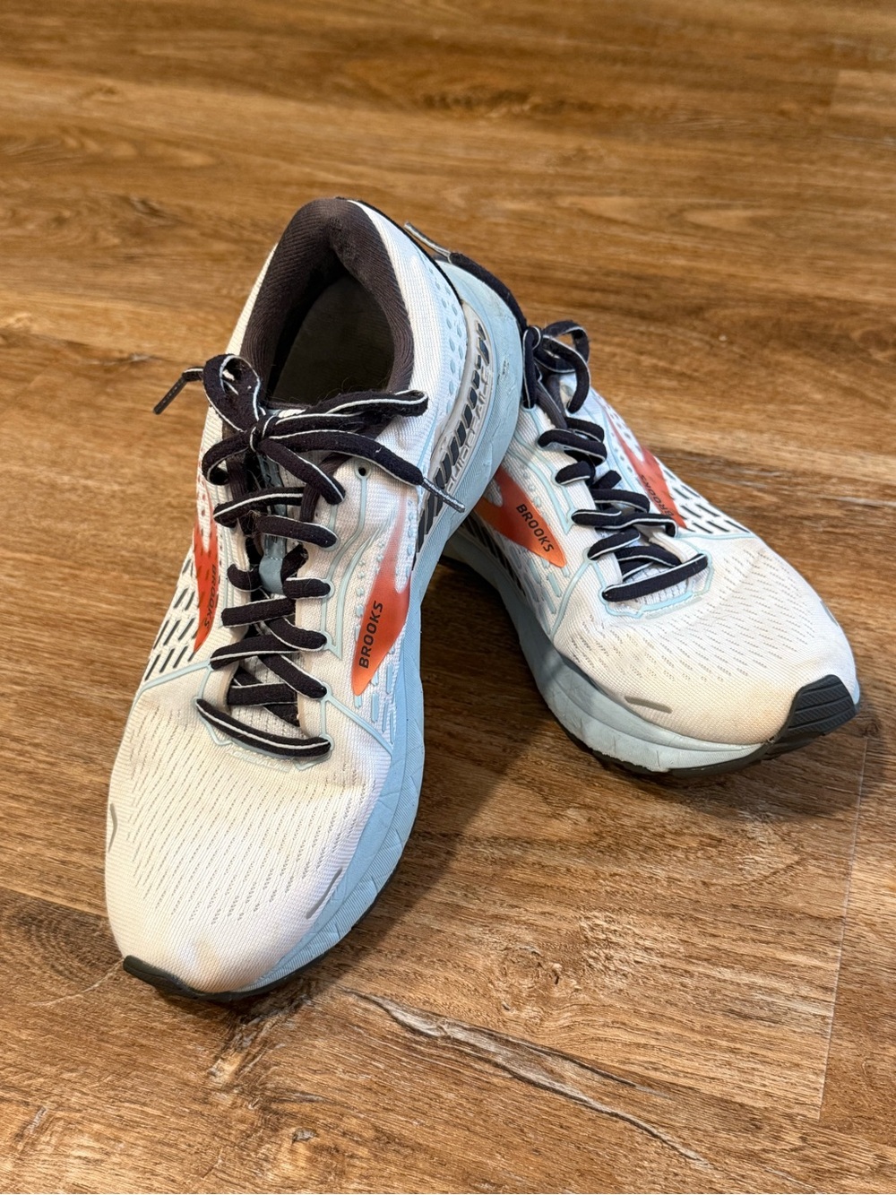 Brooks White and Orange Women's Running Shoes